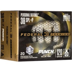 FEDERAL AMMO PUNCH .38SPL 120GR. JHP 20-PACK