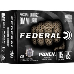 FEDERAL PUNCH 9MM LUGER 115GR JHP 20RD 10BX/CS FEDERAL PUNCH 9MM LUGER 115GR JHP 20RD 10BX/CS