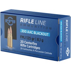 PPU AMMO .300 AAC BLACKOUT 125GR. FMJ 20RD BOX