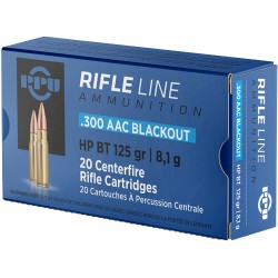 PPU AMMO .300 AAC BLACKOUT 125GR. HPBT 20RD BOX