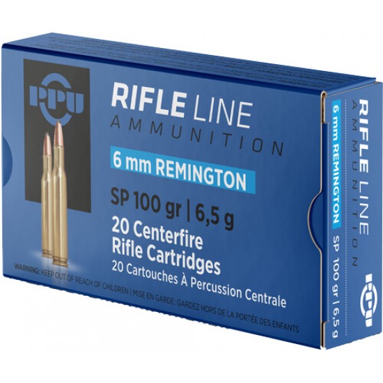 PPU AMMO 6MM REMINGTON 100GR. SPBT 20RD