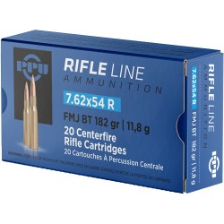 PPU AMMO 7.65X54R 182GR. FMJ 20RD BOX