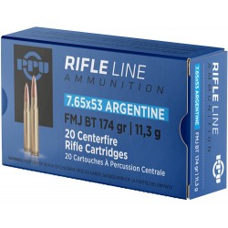 PPU AMMO 7.65X53 ARGENTINE 174GR. FMJ 20RD BOX PPU AMMO 7.65X53 ARGENTINE 174GR. FMJ 20RD BOX