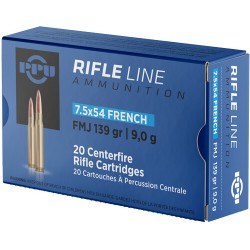 PPU AMMO 7.5X54 FRENCH MAUSER 139GR. FMJ 20RD BOX PPU AMMO 7.5X54 FRENCH MAUSER 139GR. FMJ 20RD BOX