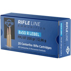 PPU AMMO 8X50R LEBEL 200GR. FMJ 20RD BOX