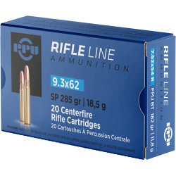 PPU AMMO 9.3X62MM 285GR. SP 20RD BOX