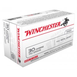 WINCHESTER AMMO USA .30 CARBINE 110GR. FMJ-RN 50-PACK WINCHESTER AMMO USA .30 CARBINE 110GR. FMJ-RN 50-PACK