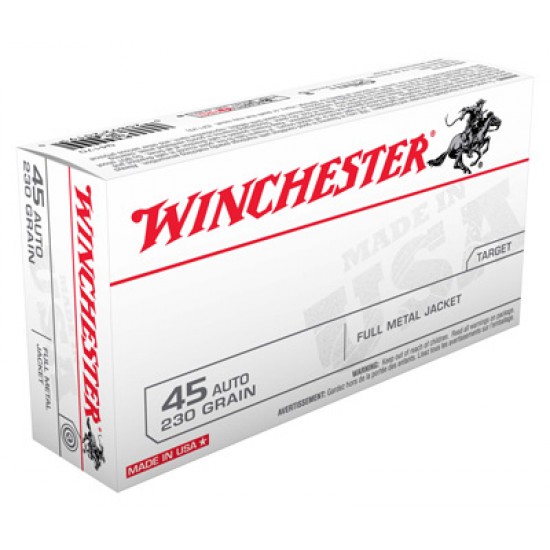 WINCHESTER AMMO USA .45ACP 230GR. FMJ-RN 50-PACK
