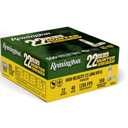 REMINGTON GOLDEN HUNTER 22LR 40GR PLATED HP 550RD 12BX/CS