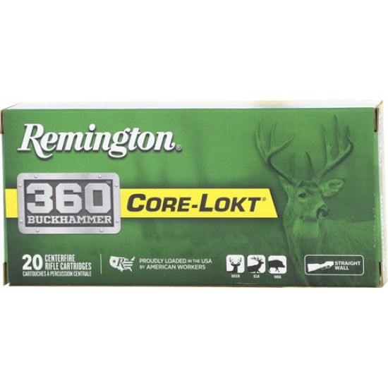 REMINGTON 360 BUCKHAMMER 200GR SP CORE-LOKT 20RD 10BX/CS