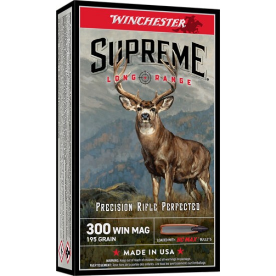 WINCHESTER SUPREME LR 300WM 195GR BC MAX 20RD 10BX/CS
