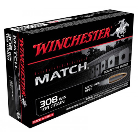 WINCHESTER AMMO SUPREME .308WIN 168GR. SIERRA MATCHKING 20-PK