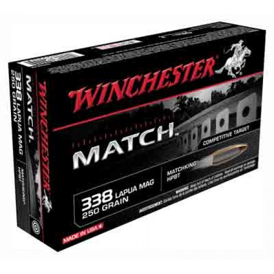 WINCHESTER AMMO SUPREME .338 LAPUA MG 250GR. SIERRA MATCHKING 20-PK