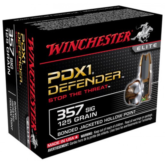 WINCHESTER AMMO SUPREME ELITE .357 SIG 125GR. PDX1 DEFENDER 20-PACK