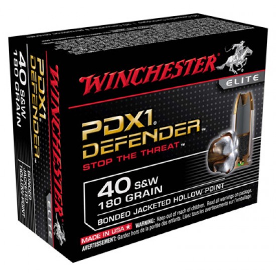 WINCHESTER AMMO SUPREME ELITE .40SW 180GR. PDX1 DEFENDER 20-PACK