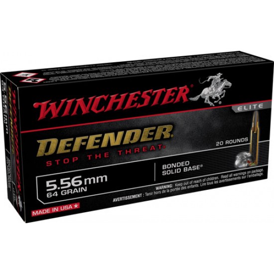 WINCHESTER AMMO DEFENDER .223 REM. 64GR. BONDED 20-PACK