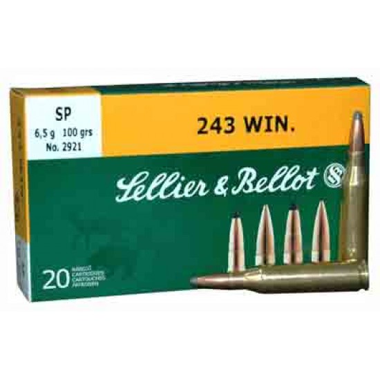 S&B AMMO .243 WIN. 100GR. SP 20-PACK