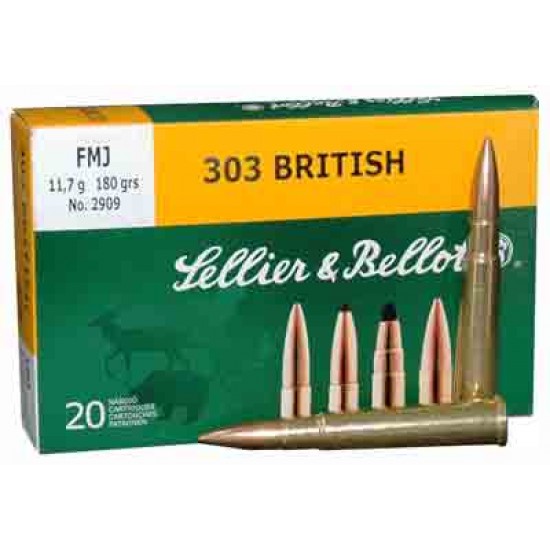 S&B AMMO .303 BRITISH 180GR. FMJ 20-PACK