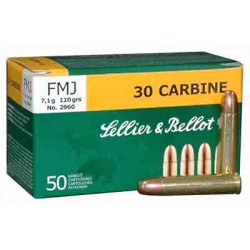 S&B 30 CARBINE 110GR FMJ 50RD 20BX/CS