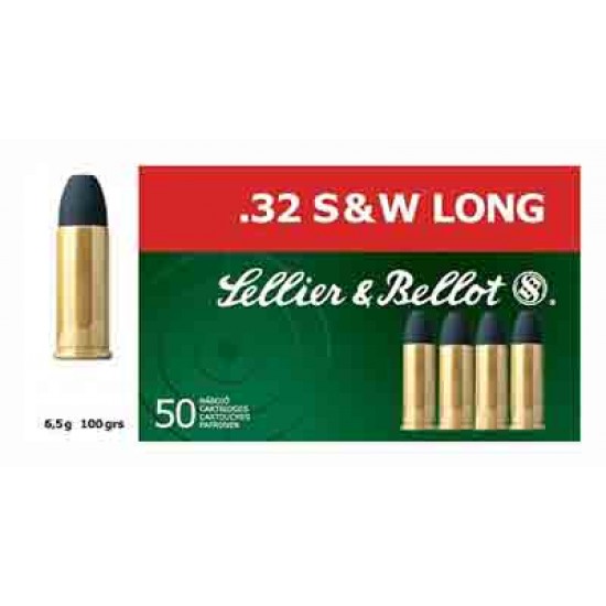 S&B AMMO .32SW LONG 100GR. LEAD-RN 50-PACK