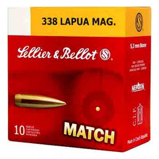 S&B AMMO .338 LAPUA MAG MATCH 250GR BTHP 10-PACK