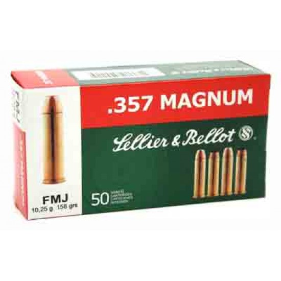 S&B AMMO .357 MAGNUM 158GR. FMJ-RN 50-PACK