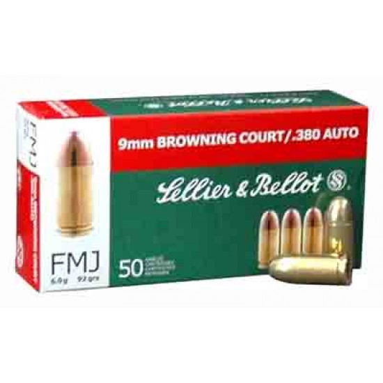 S&B AMMO .380ACP 92GR. FMJ-RN 50-PACK