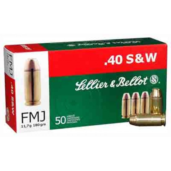 S&B AMMO .40SW 180GR. FMJ-RN 50-PACK