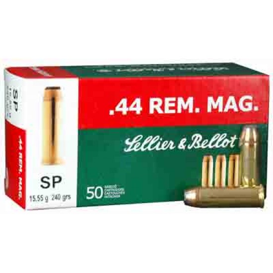 S&B AMMO .44 REM MAGNUM 240GR. JSP 50-PACK