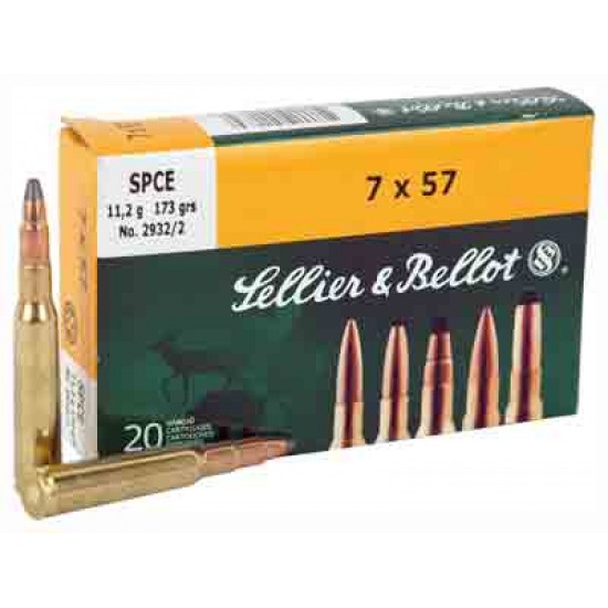 S&B AMMO 7X57MM MAUSER 173GR. SPCE 20-PACK