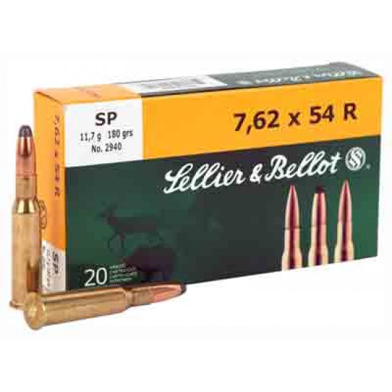 S&B AMMO 7.62X54R 180GR. SP 20-PACK
