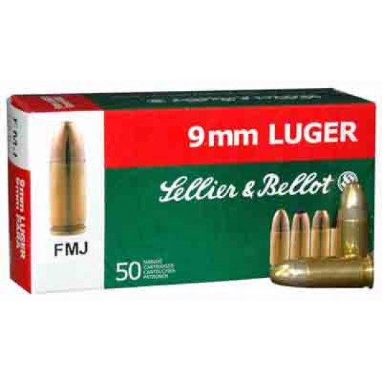 S&B AMMO 9MM LUGER 124GR. FMJ 50-PACK