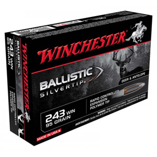 WINCHESTER AMMO SUPREME .243 20-PACK 95GR. BALLISTIC SILVER-TIP