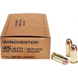 WINCHESTER AMMO SERVICE GRADE .45ACP 230GR. FMJ-RN 50-PACK