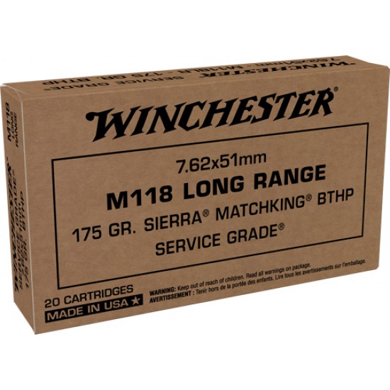 WINCHESTER AMMO 7.62x51MM 175GR. MATCHKING BTHP 20-PACK