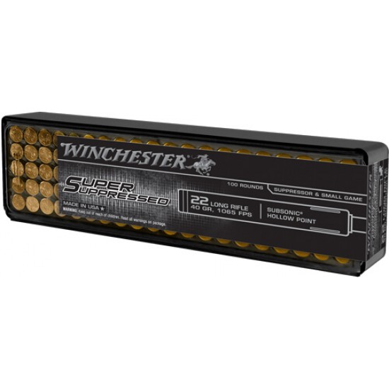 WINCHESTER SUPER SUPRESS 22LR 100RD 20BX/CS 1255FPS 40GR