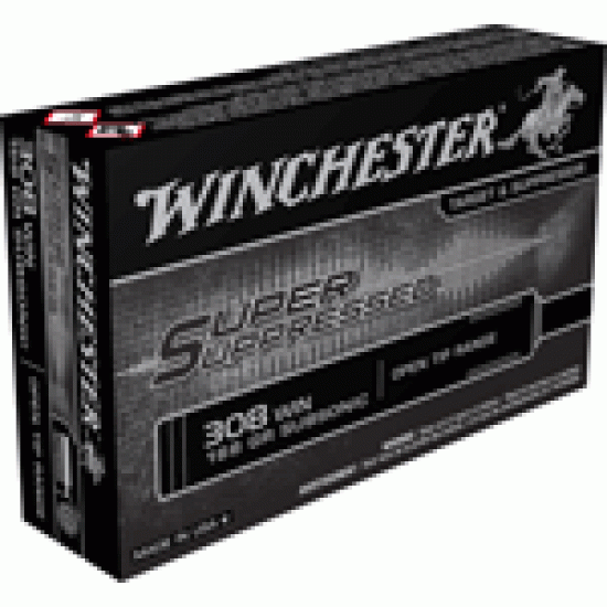 WINCHESTER AMMO SUPER SUPRESSED.308WIN 185GR 20-PACK