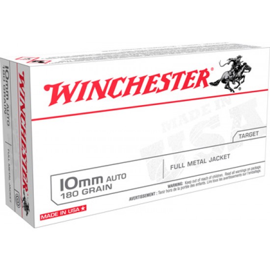 WINCHESTER AMMO USA 10MM AUTO 180GR. FMJ 50-PACK