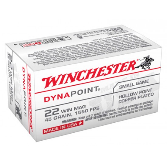 WINCHESTER AMMO DYNAPOINT .22WRM 1550FPS. 45GR. DYNAPOINT 50-PK