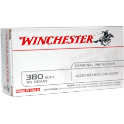 WINCHESTER AMMO USA .380ACP 95GR JHP 50-PACK