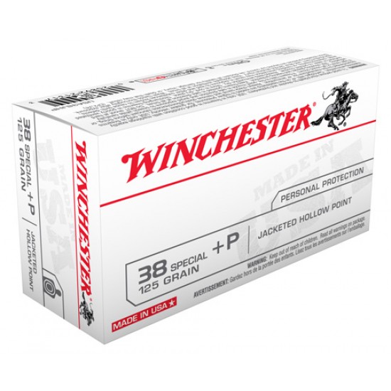 WINCHESTER AMMO USA .38 SPECIAL +P 125GR. JHP 50-PACK
