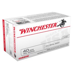 WINCHESTER AMMO USA .40SW 165GR. FMJ TRUNCATED CONE 100-VALUE PACK