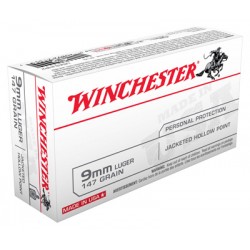 WINCHESTER AMMO USA 9MM LUGER 147GR. JHP 50-PACK