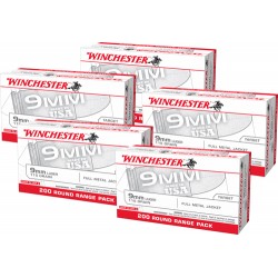 WINCHESTER AMMO USA 9MM 1000RDS/CASE 115GR. FMJ PACKED IN TRAYS