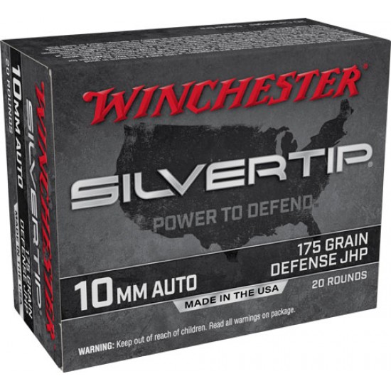 WINCHESTER AMMO SUPER-X 10MM AUTO 185GR. SILVERTIP JHP 20-PACK