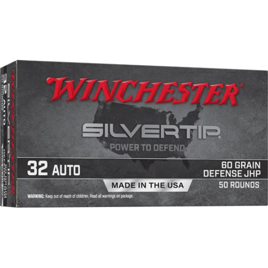 WINCHESTER AMMO SUPER-X .32ACP60GR. SILVERTIP HP 50-PACK