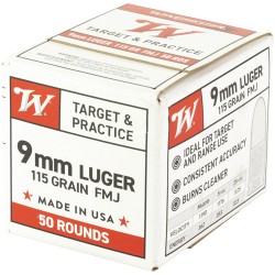 WINCHESTER USA 9MM LUGER 115GR FMJ 50RD 20BX/CS WINCHESTER USA 9MM LUGER 115GR FMJ 50RD 20BX/CS