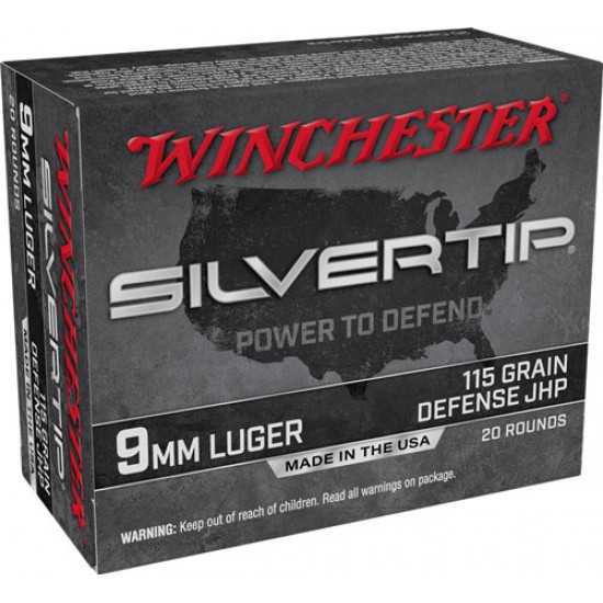 WINCHESTER AMMO SUPER-X 9MM LUGER 115GR. SILVERTIP HP 20-PACK