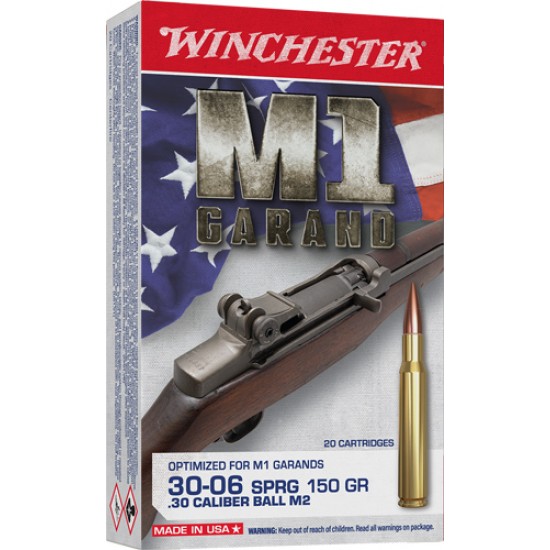 WINCHESTER 30-06 M1 GARAND 150GR FMJ 20RD 10BX/CS