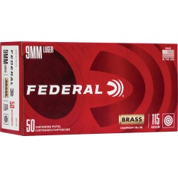 FEDERAL AMMO 9MM LUGER 115GR. FMJ 50-PACK